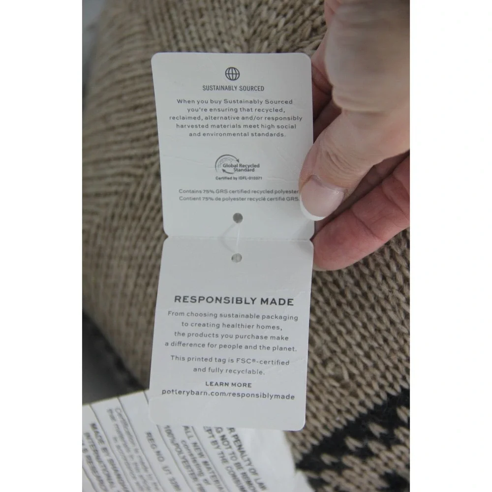 Pottery Barn Fair Isle Sweater Pillow Round 12